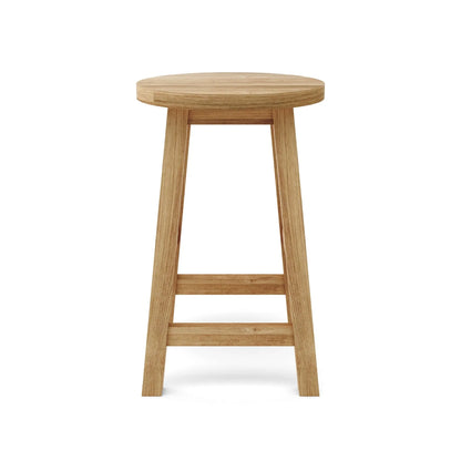 Wooden stool on a white background