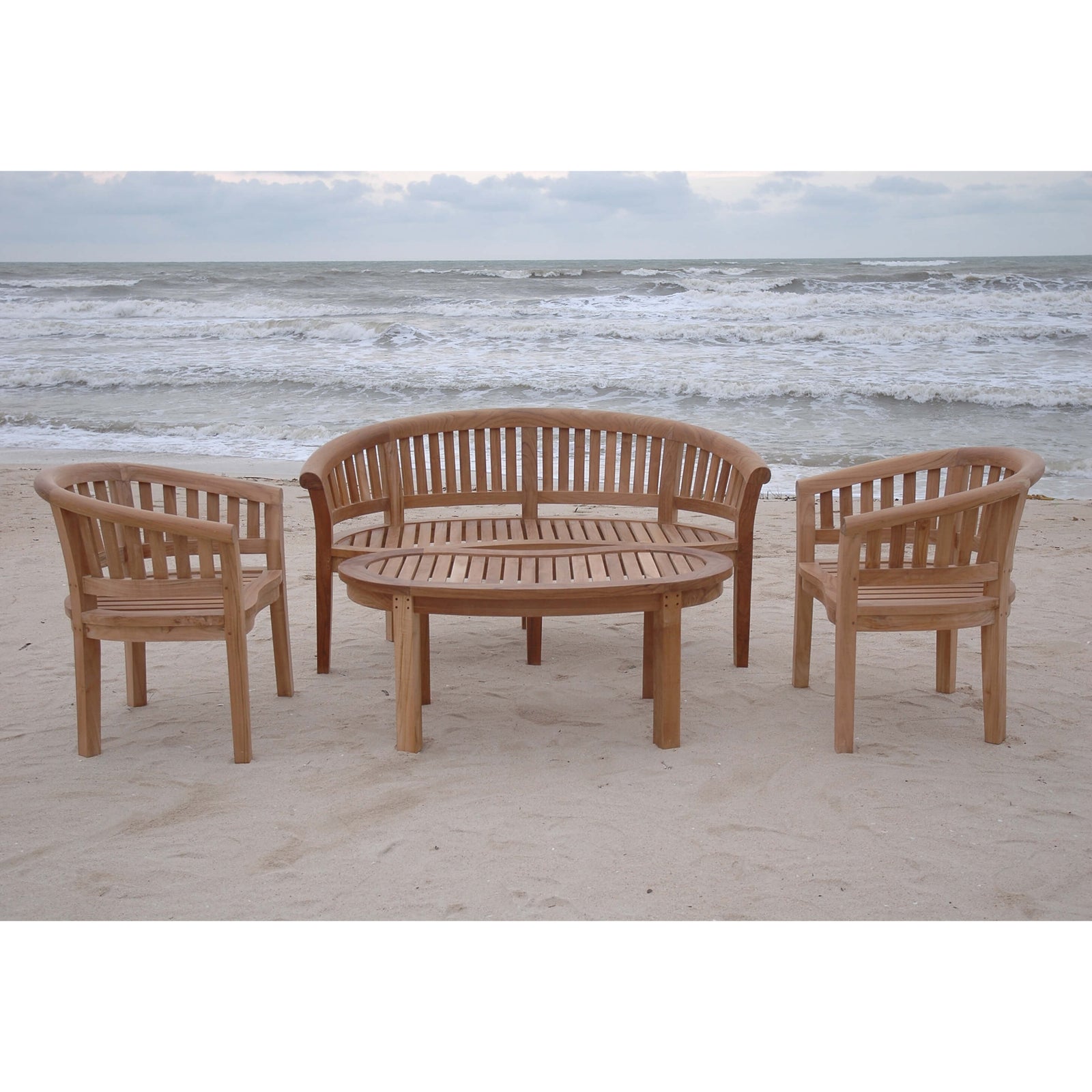 Curve 3-Seater Teak Outdoor Bench – Extra Thick Wood | BetterPatio // BetterPatio.com