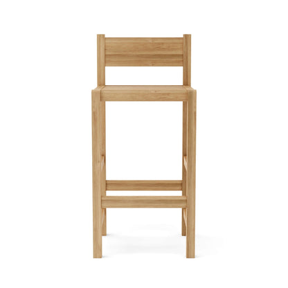 Wooden bar stool on a white background