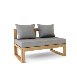 Straight Modular Deep Seating Teak Bench with Sunbrella® Cushions - Outdoor Modular Collection