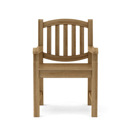 Kingston Teak Dining Armchair - Classic Outdoor Patio Chair with Sculpted Seat
