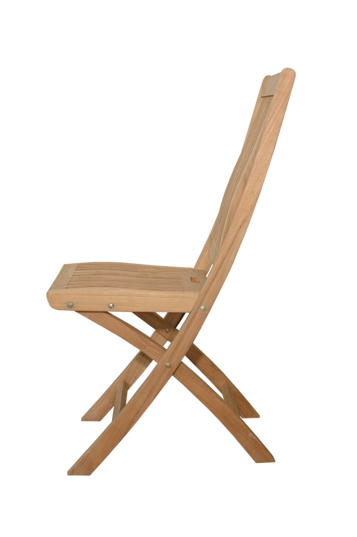 Wooden folding chair on a white background