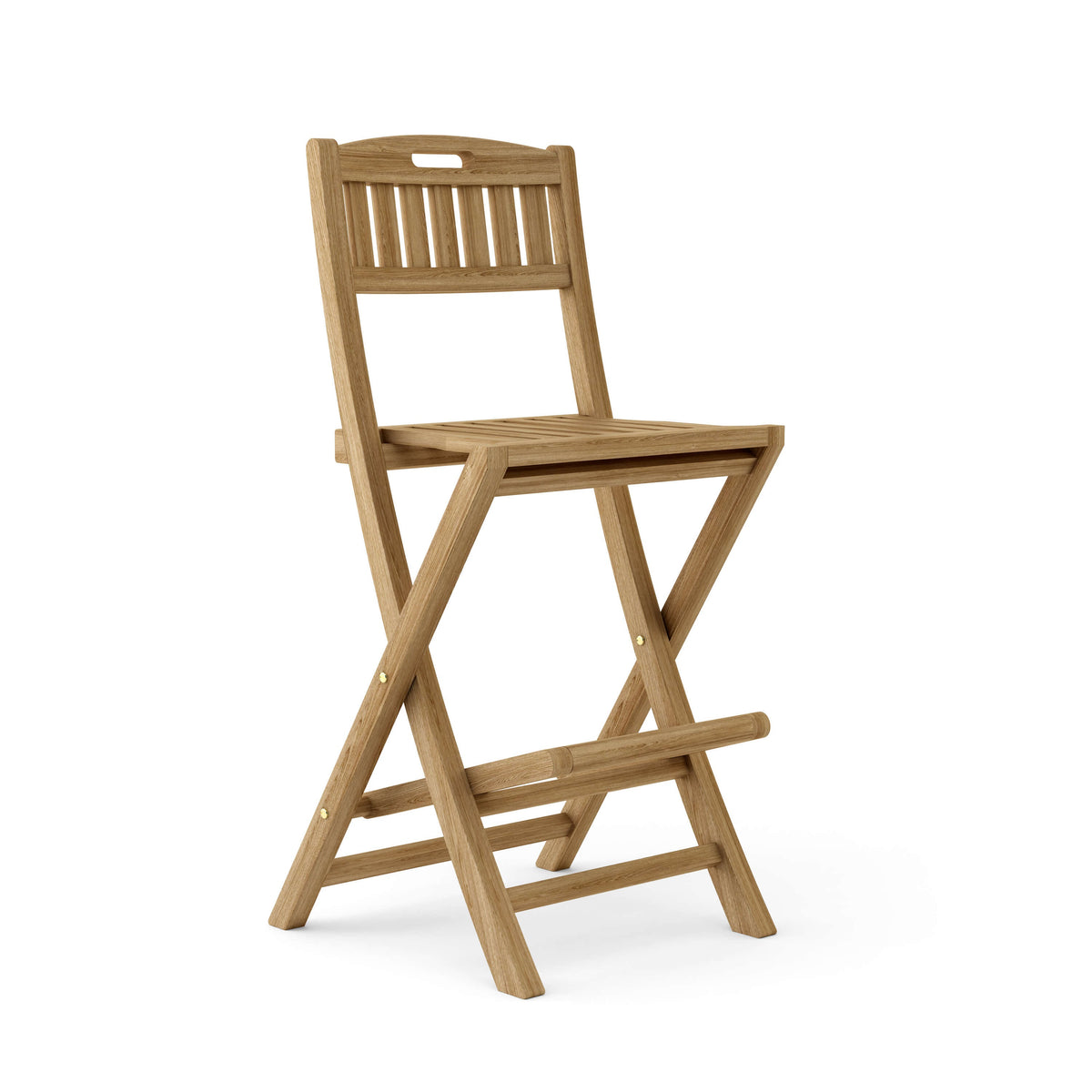 Wooden folding chair on a white background