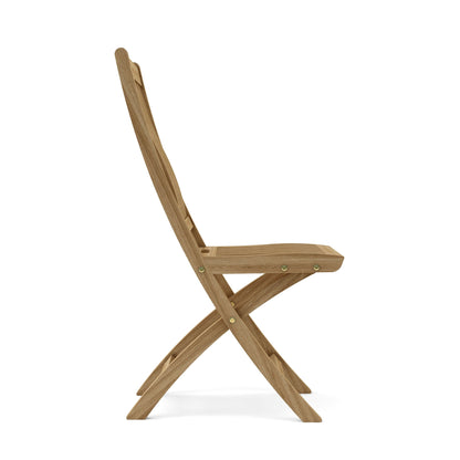 Wooden folding chair on a white background