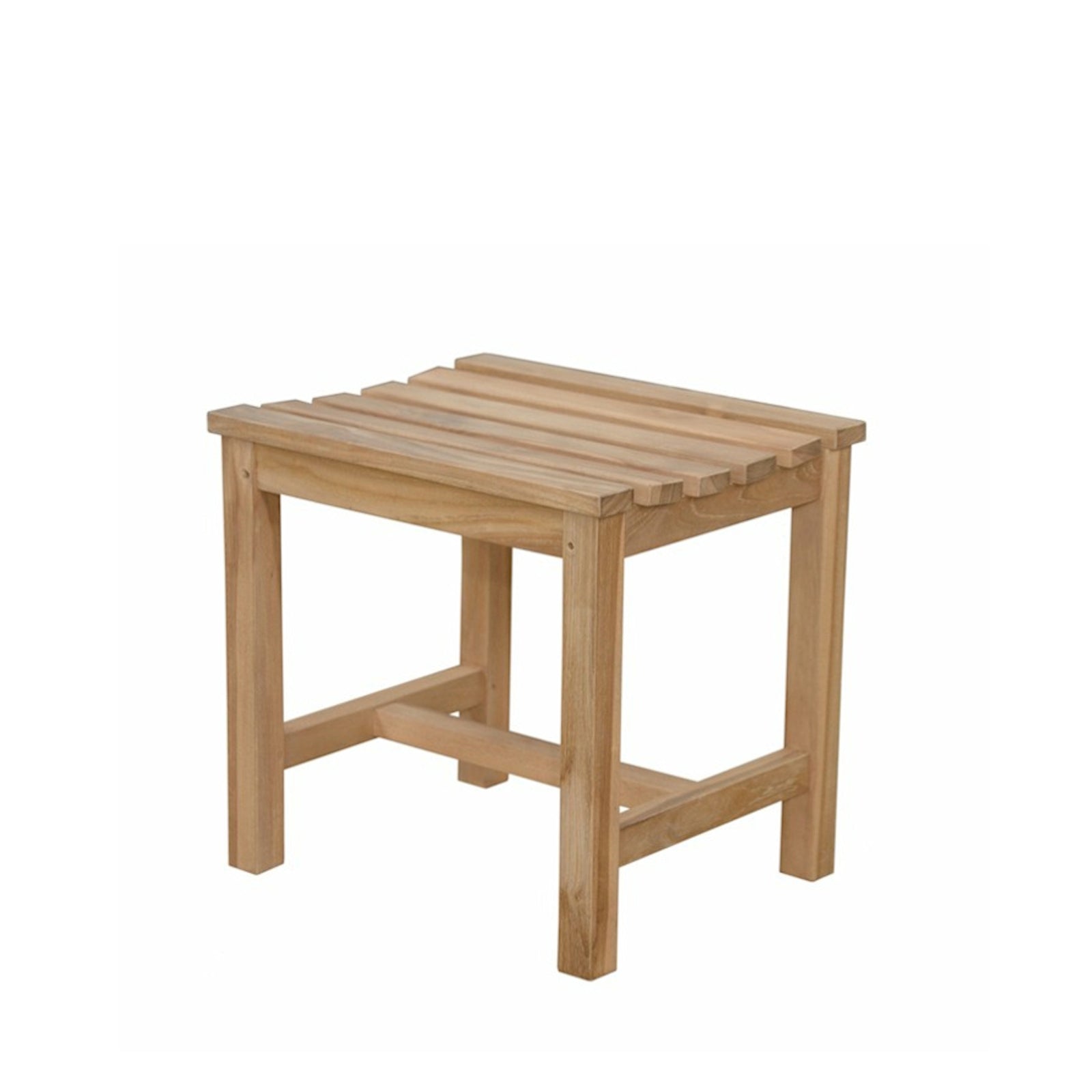 Wooden side table on a white background