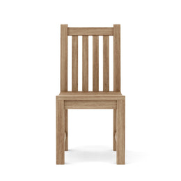 Classic Teak Dining Chair - Traditional Outdoor Patio Chair with Sculpted Seat