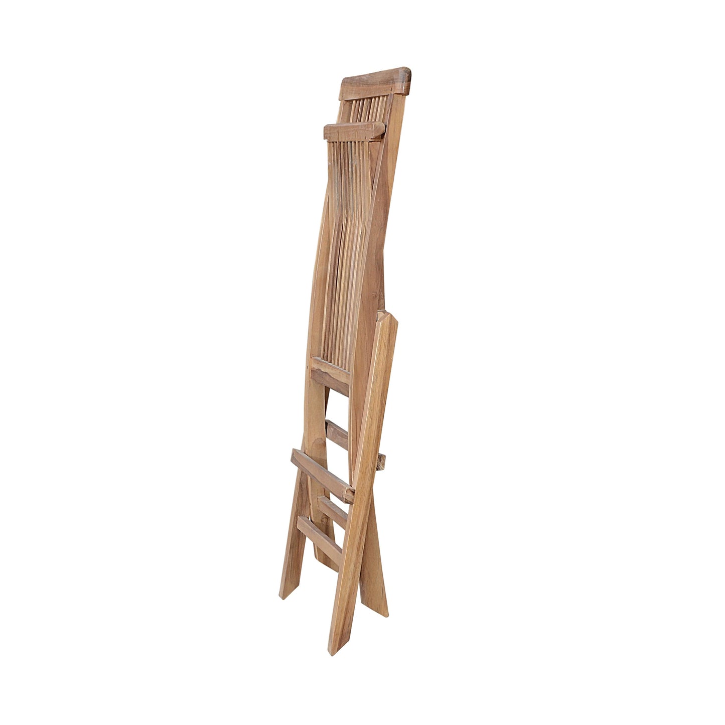 Wooden folding chair on a white background