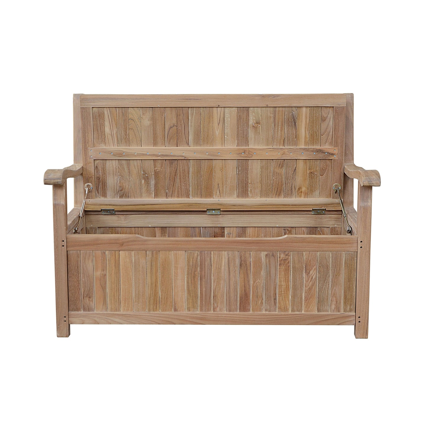 Wooden bench with a textured finish on a white background