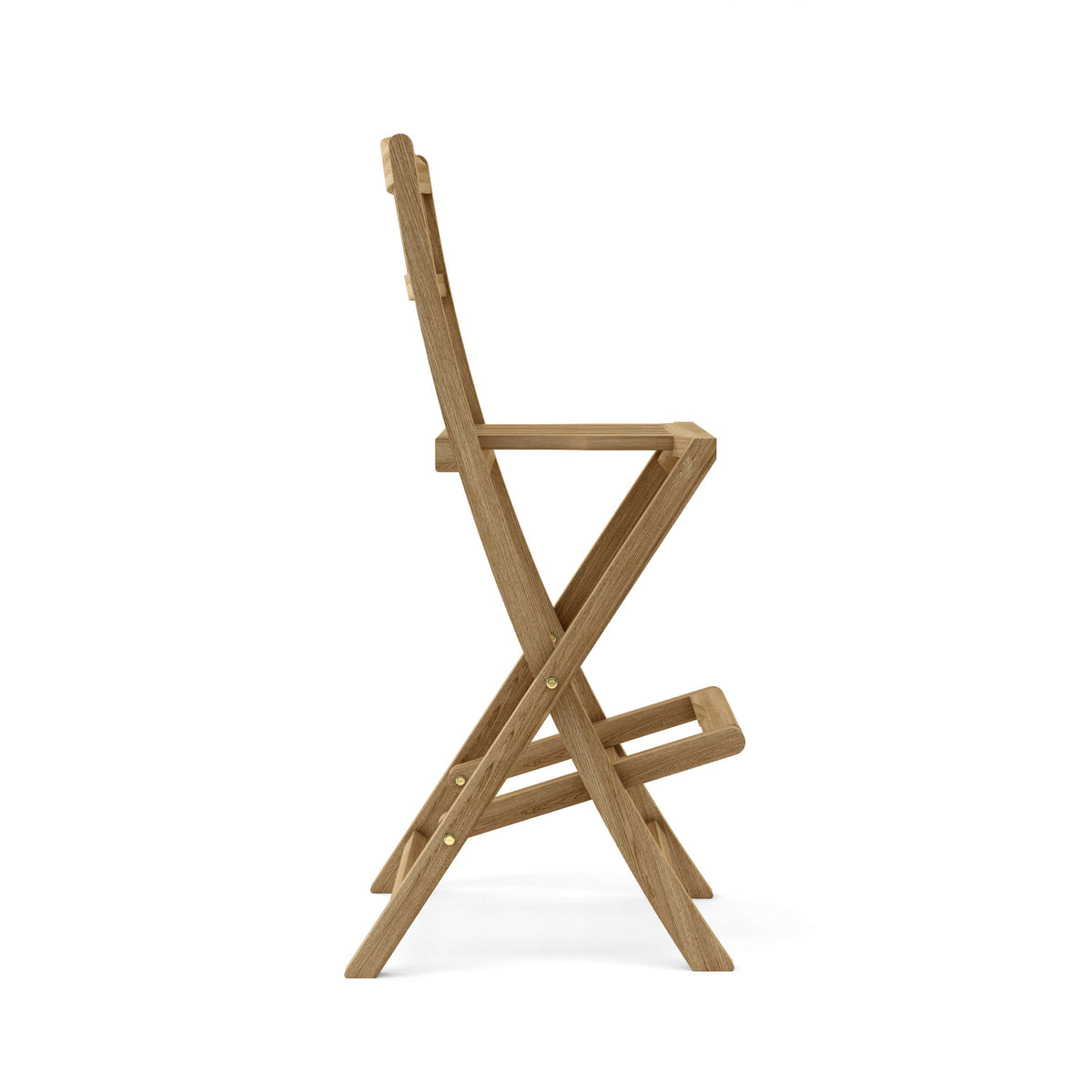 Wooden folding chair on a white background