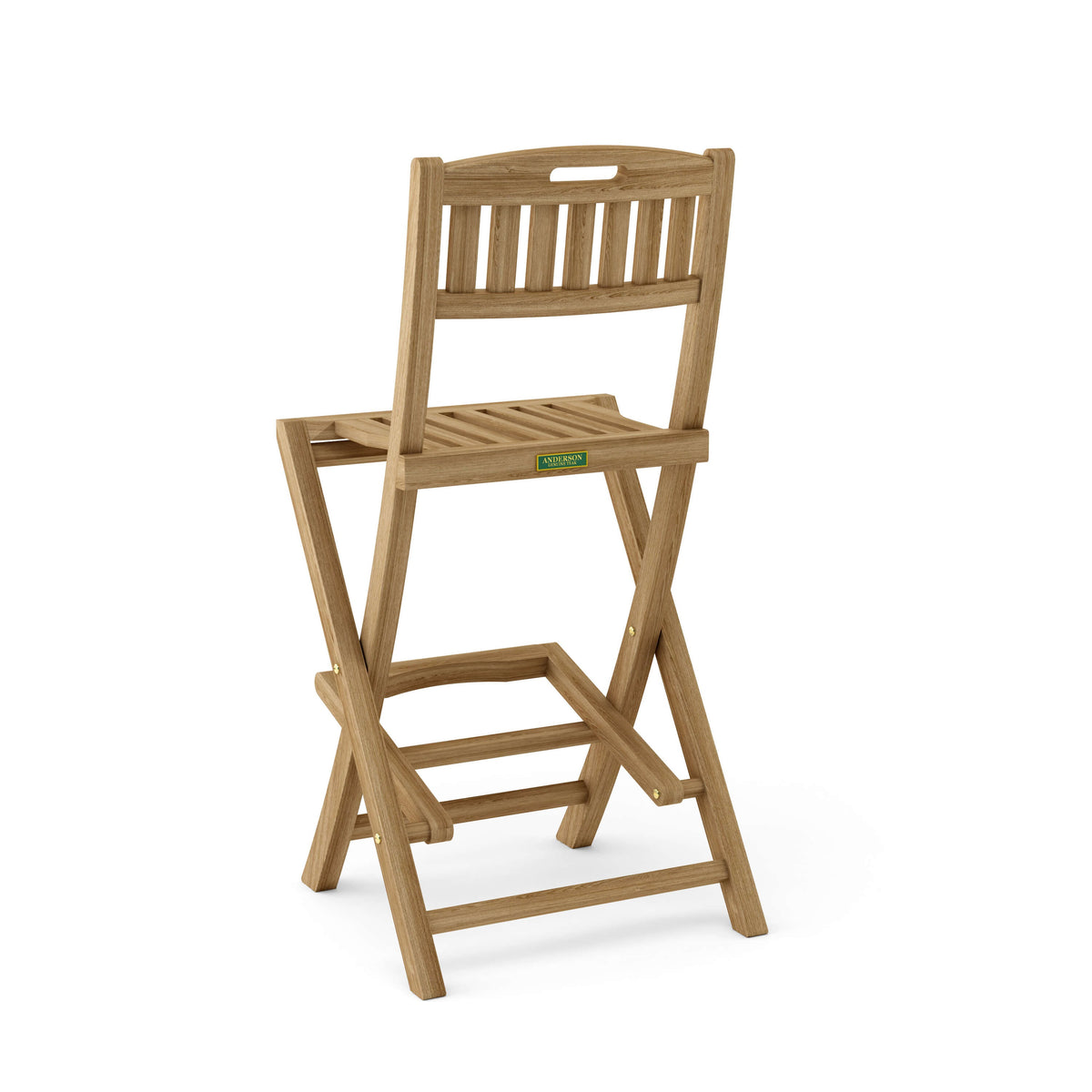 Wooden folding chair on a white background