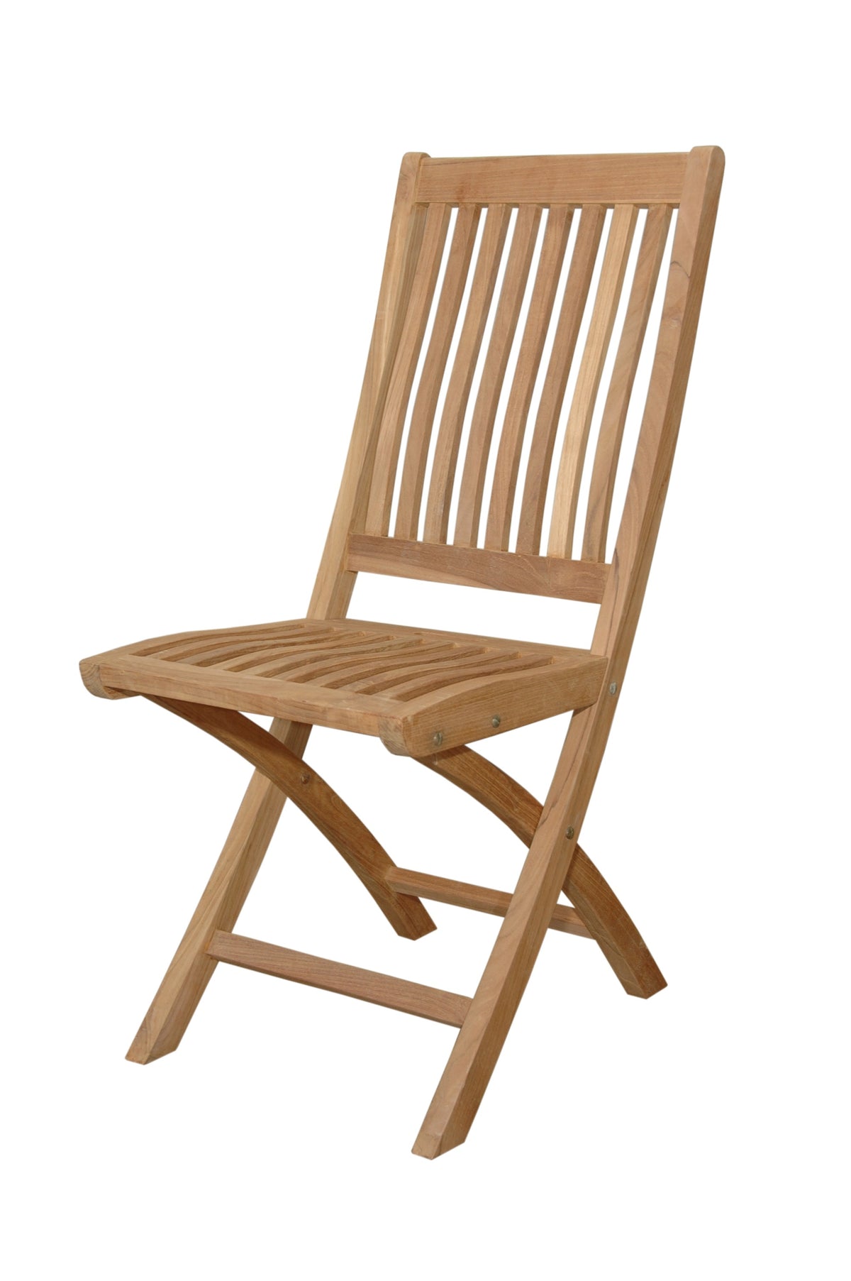 Wooden folding chair on a white background