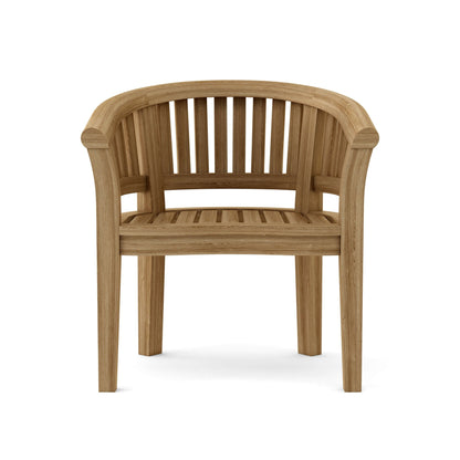 Wooden chair with curved backrest on a white background