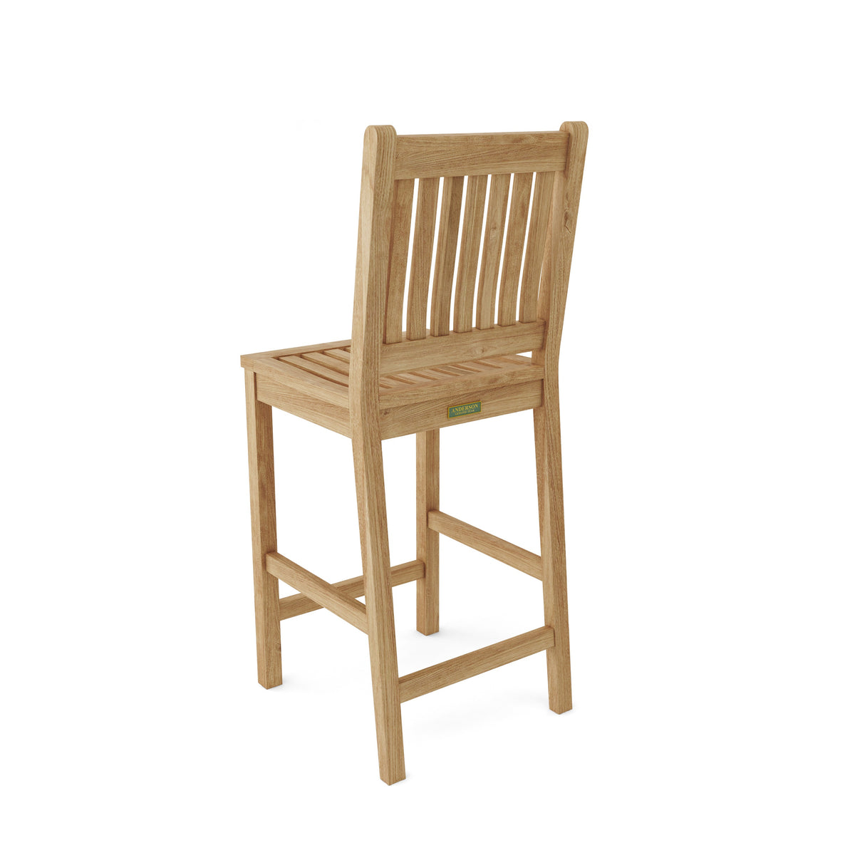 Wooden bar stool on a white background