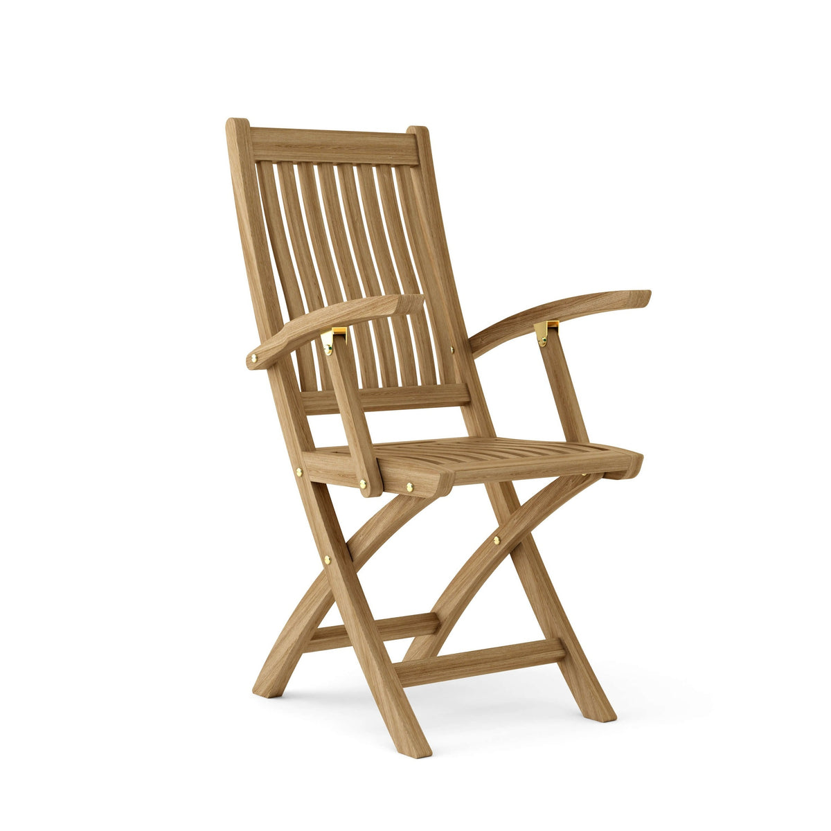 Wooden folding chair on a white background