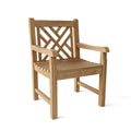 Vilano Teak Dining Armchair - Crisscross Back Outdoor Patio Seating