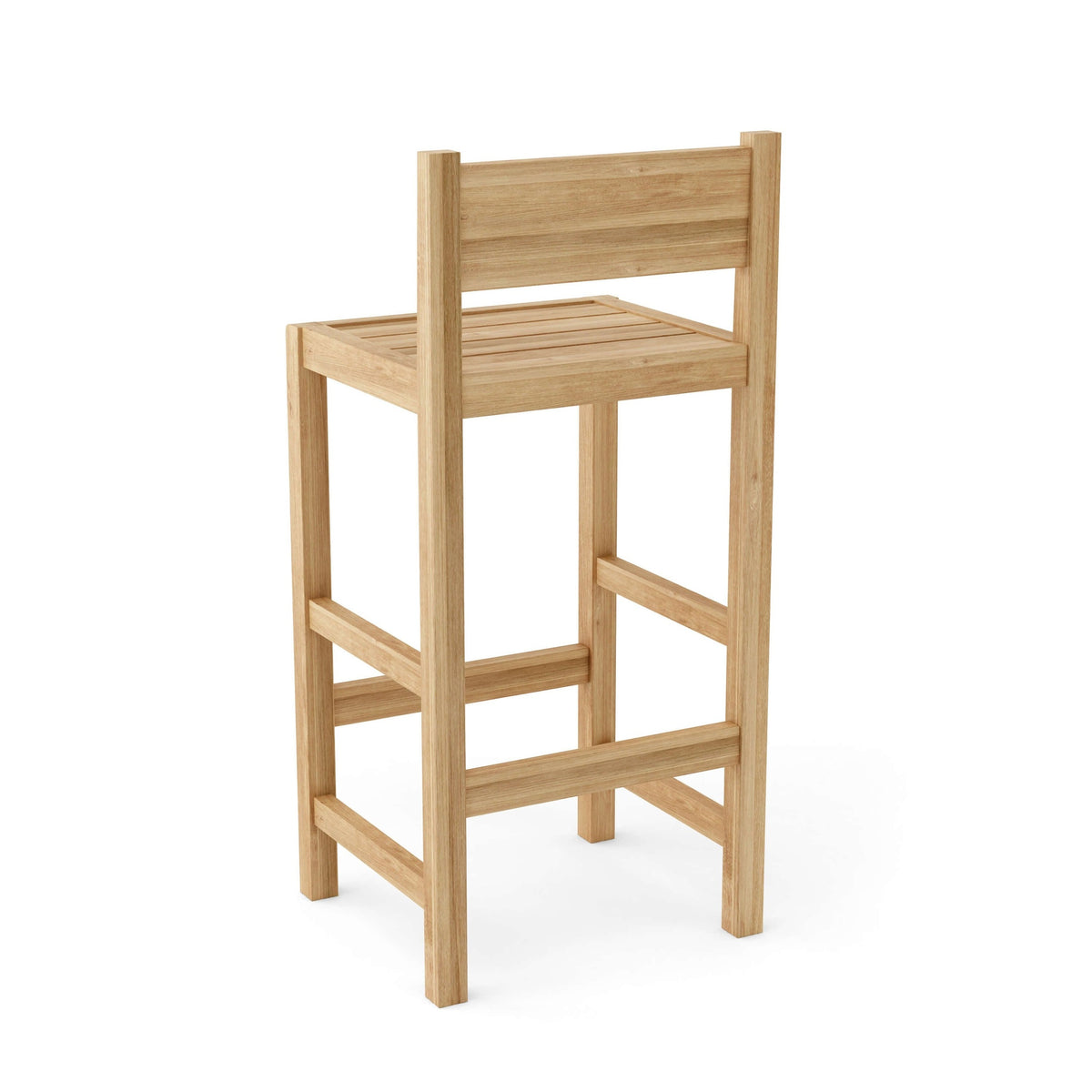 Wooden bar stool on a white background