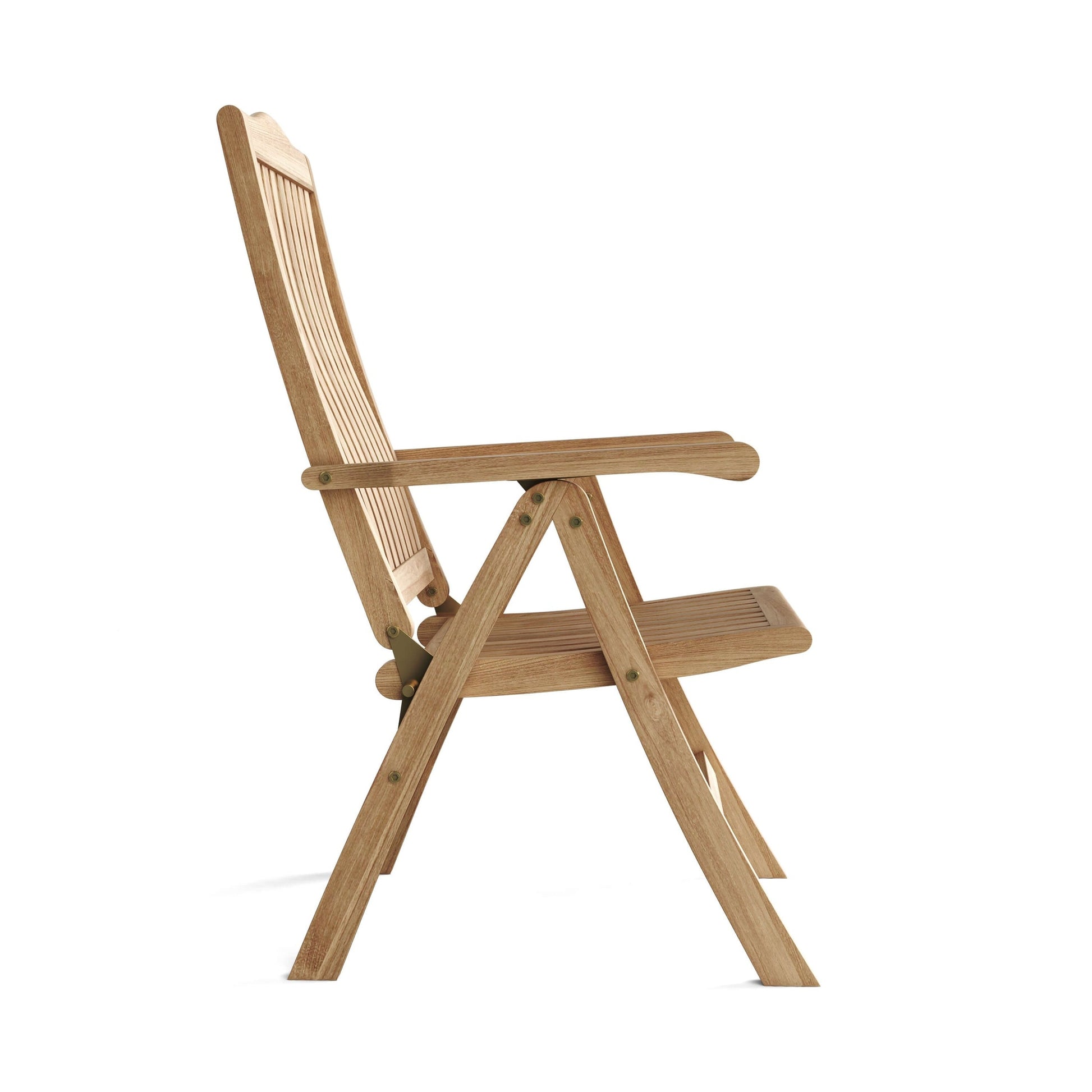 Wooden folding chair on a white background