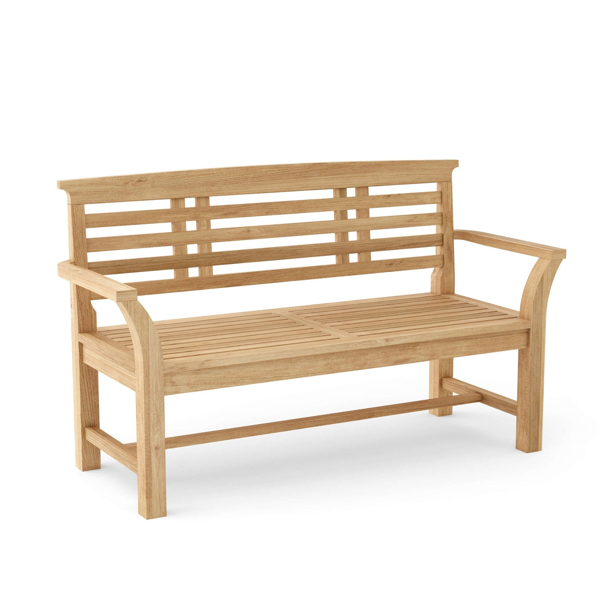 Wooden bench on a white background