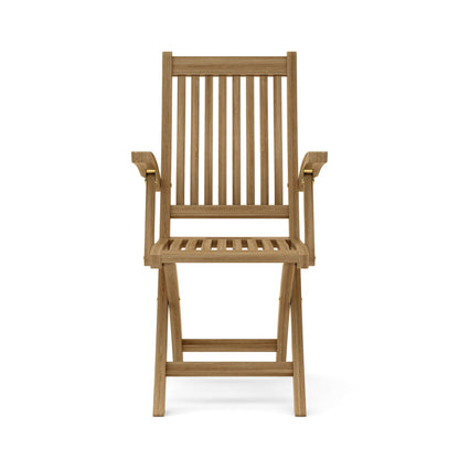 Wooden folding chair on a white background