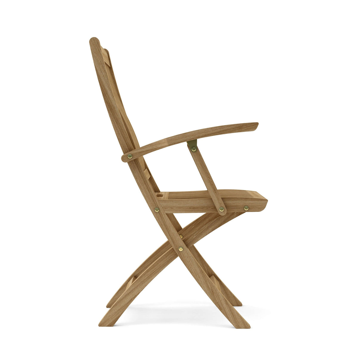 Wooden folding chair on a white background