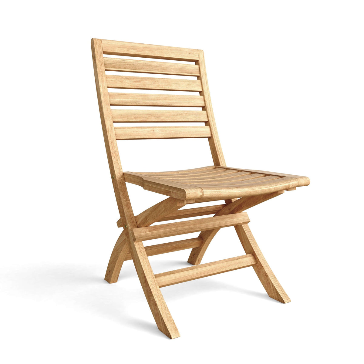 Wooden folding chair on a white background