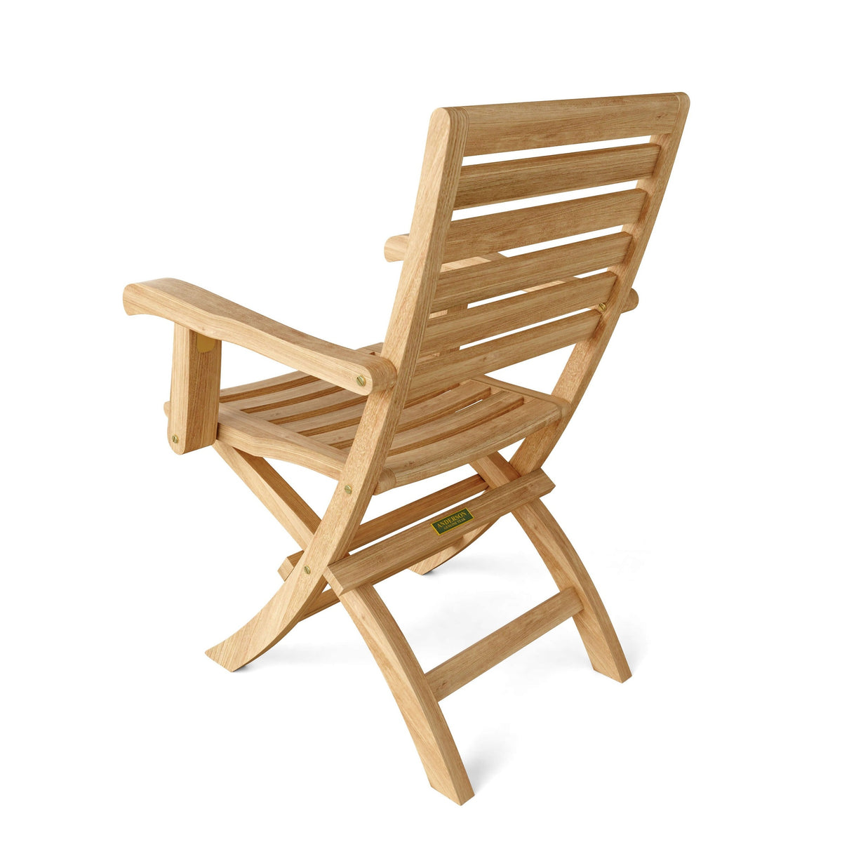 Wooden folding chair on a white background