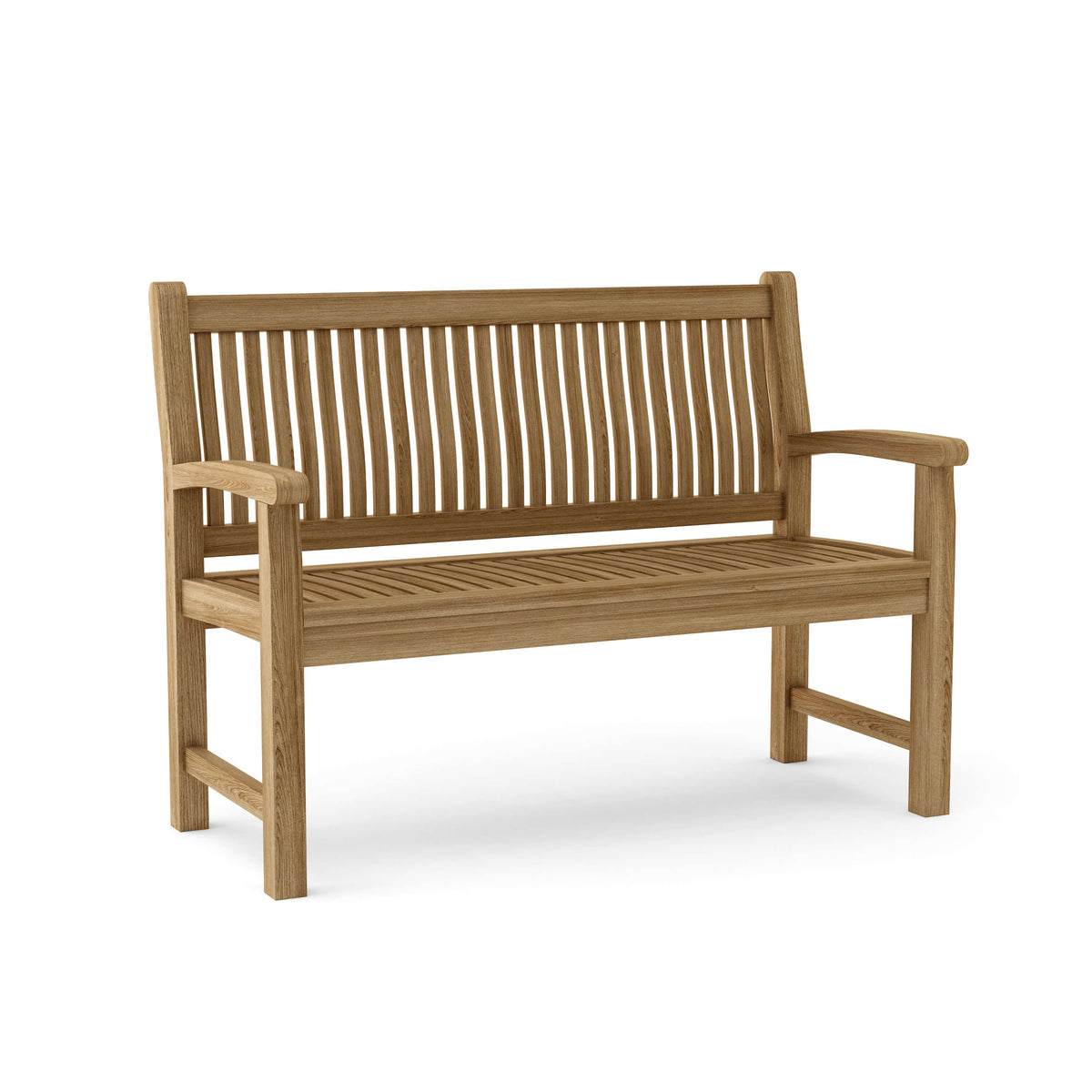 Wooden bench on a white background