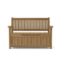 Del-Amo 2-Seater Teak Storage Bench – Outdoor Patio Seating with Hidden Storage
