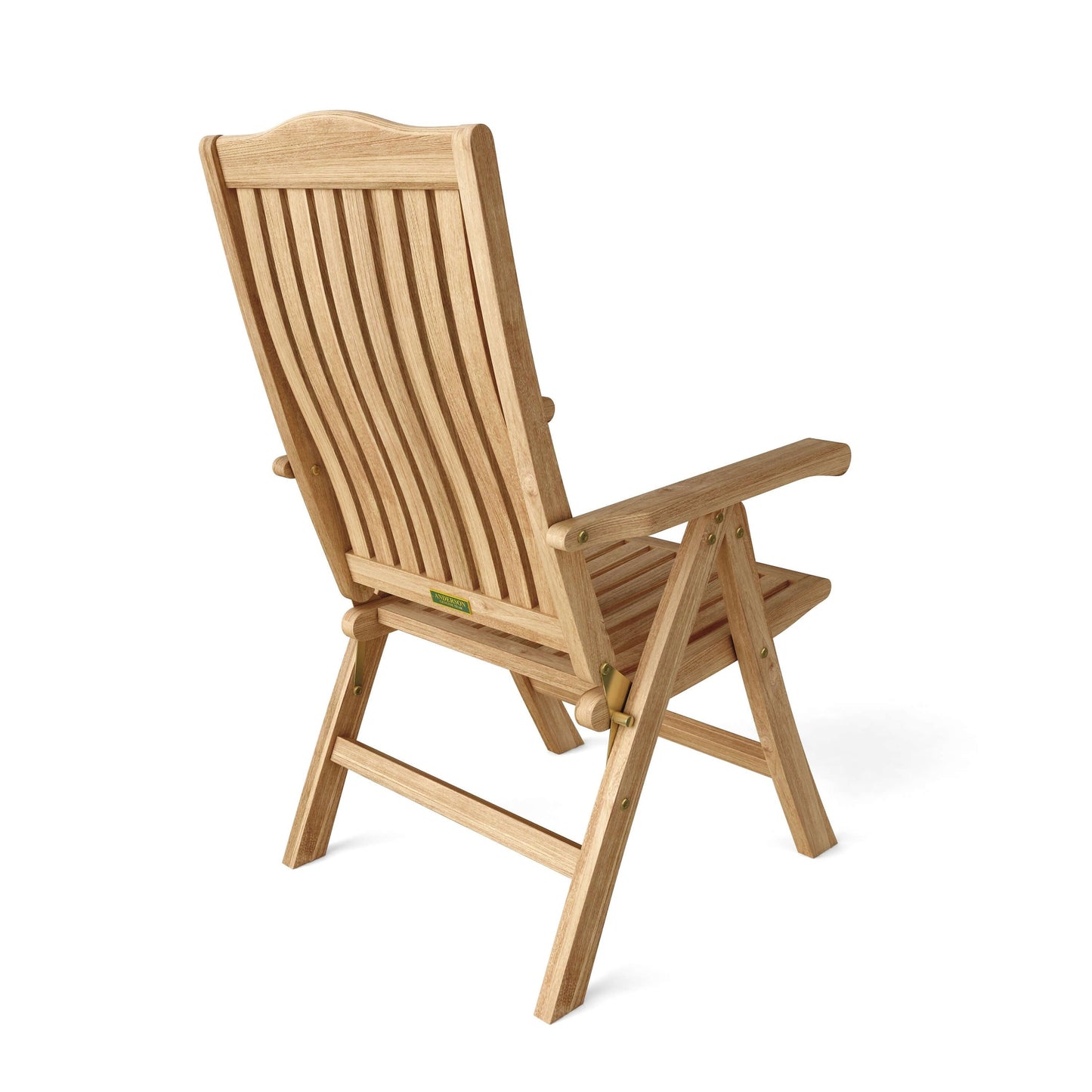 Wooden chair with slatted back on a white background