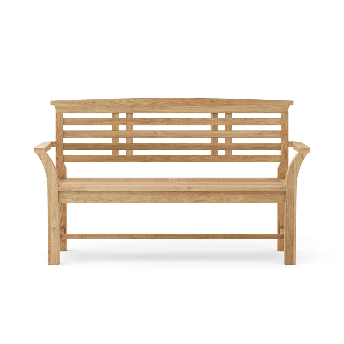 Wooden bench on a white background