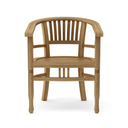 Captain’s Teak Dining Armchair - Classic Outdoor Patio Chair with Curved Back