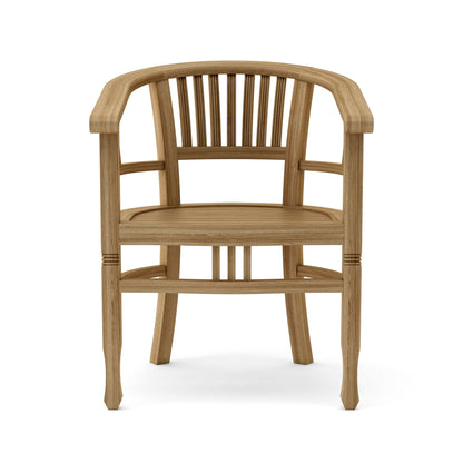 Wooden chair with curved backrest on a white background