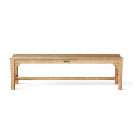 Hampton 3-Seater Backless Teak Wood Bench - Versatile Dining or Garden Seating