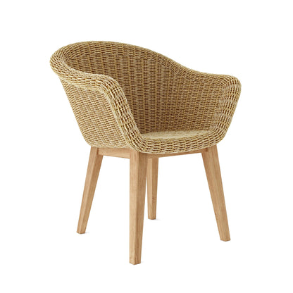 Anderson Teak Padua Dining Chair - teak and wicker outdoor dining chair front view