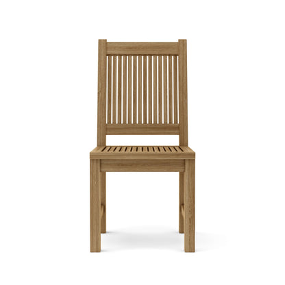 Wooden chair with slatted back on a white background