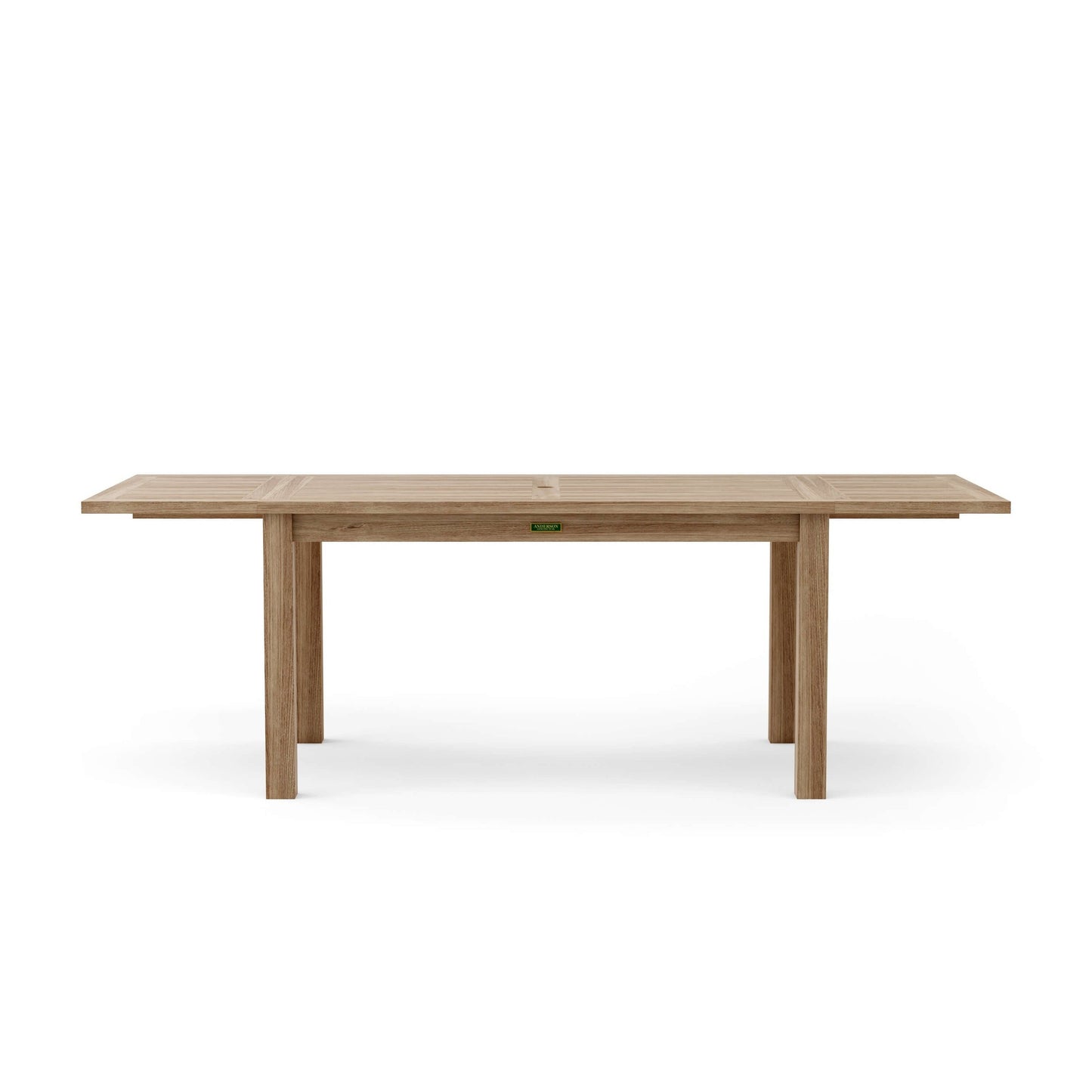 Wooden dining table on a white background