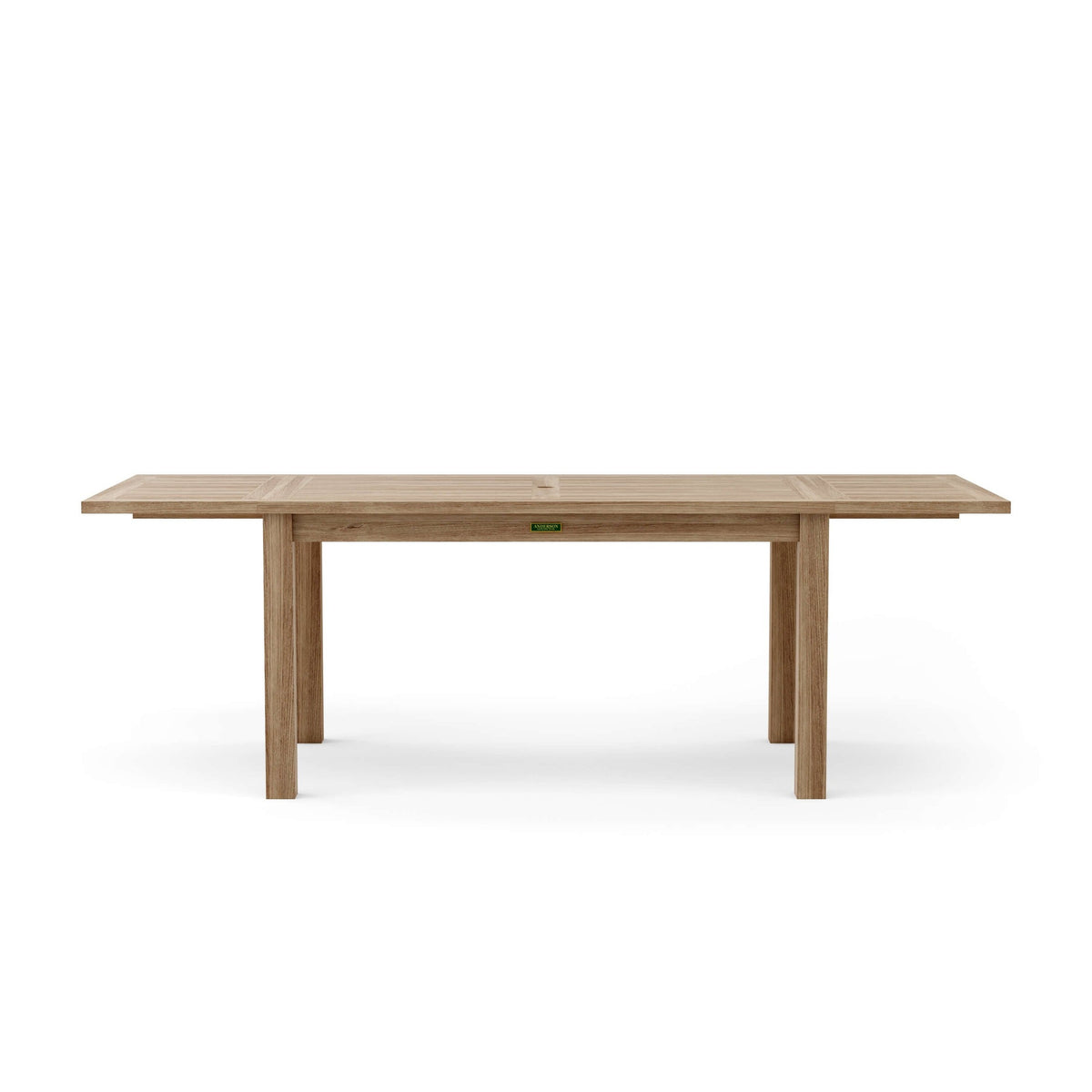 Wooden dining table on a white background