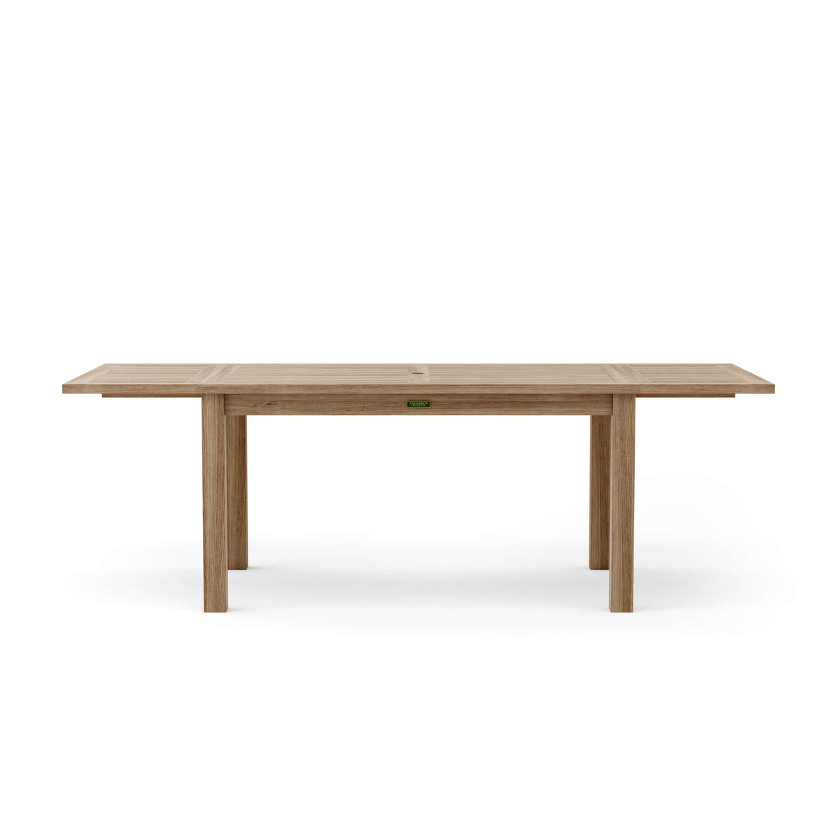 Wooden dining table on a white background