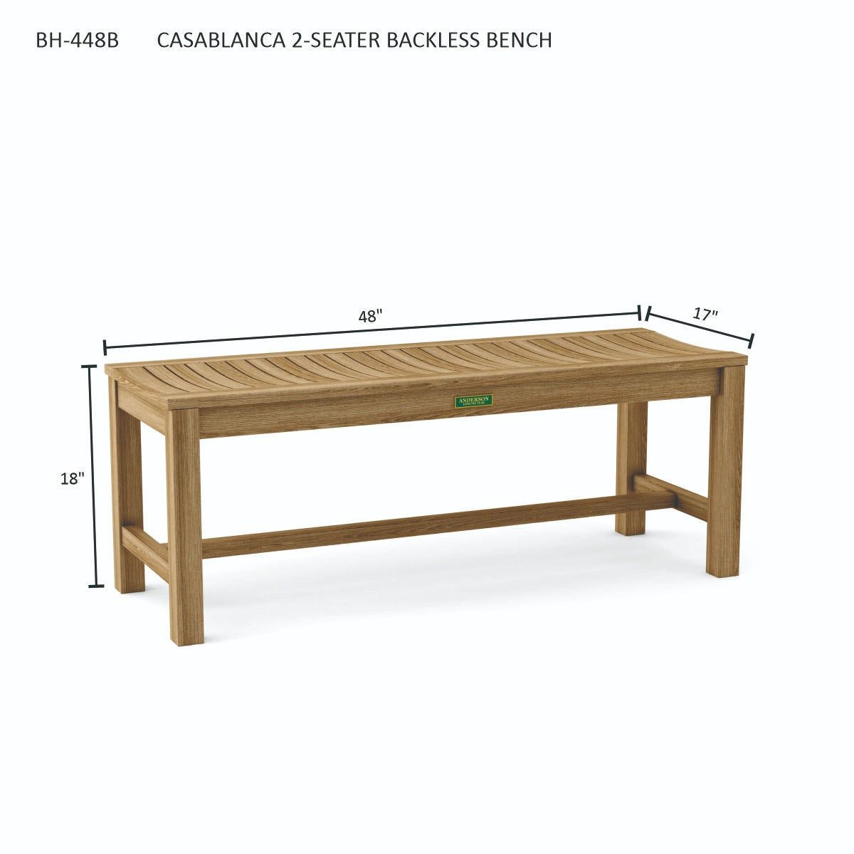 Casablanca Backless Teak Benches – 2, 3 & 4 Seater Outdoor | BetterPatio // BetterPatio.com