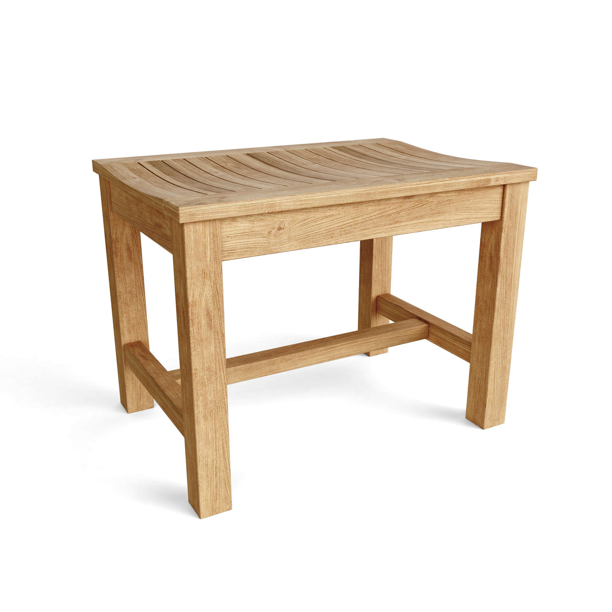 Wooden bench on a white background