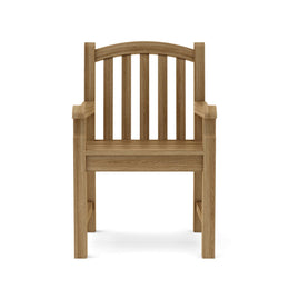 Chelsea Teak Dining Armchair - Classic Outdoor Patio Seating with Curved Back