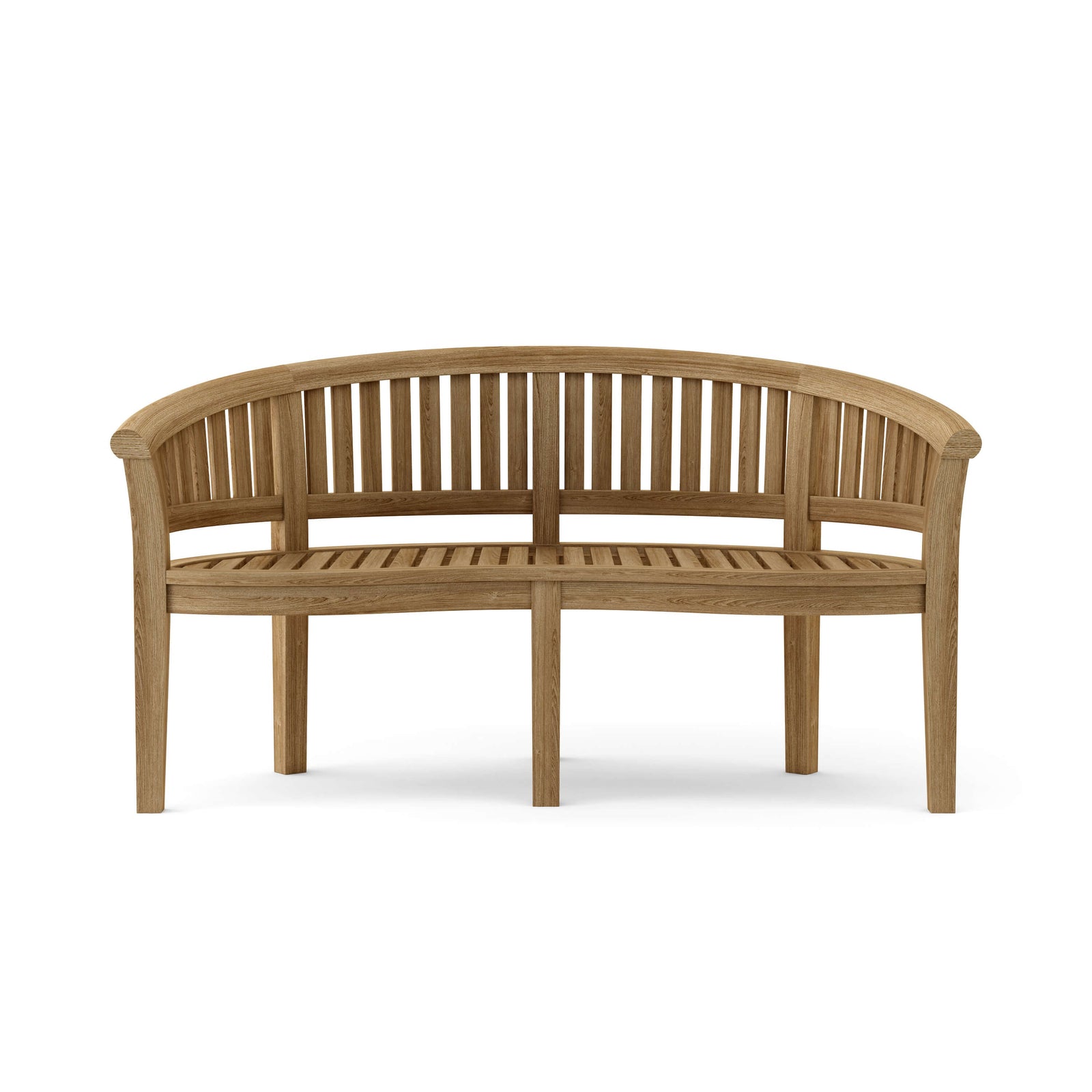 Curve 3-Seater Teak Outdoor Bench – Extra Thick Wood | BetterPatio // BetterPatio.com