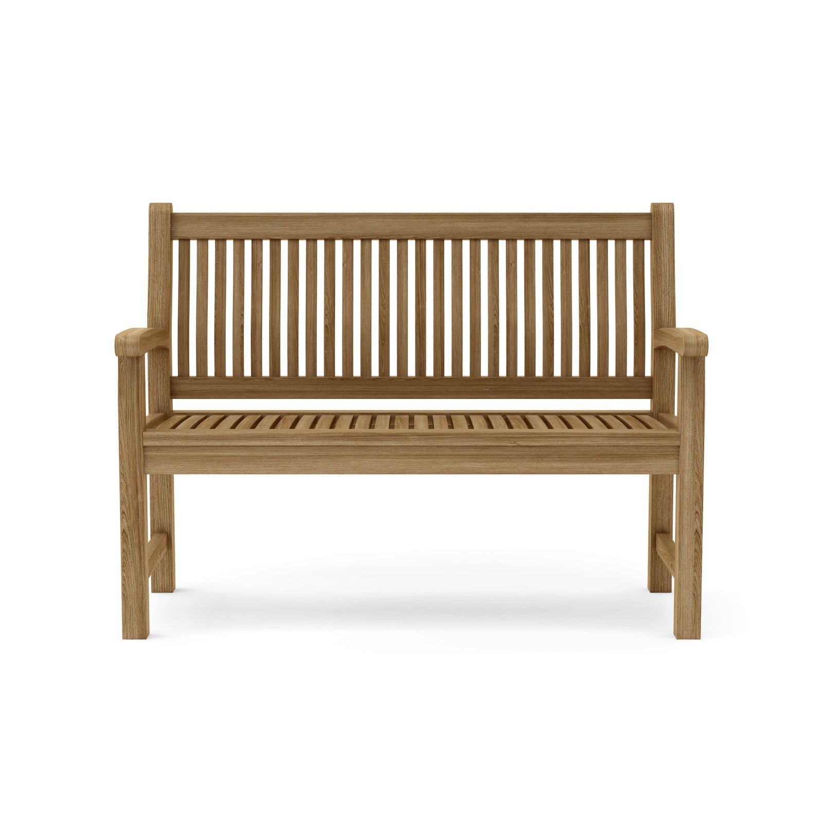 Wooden bench on a white background
