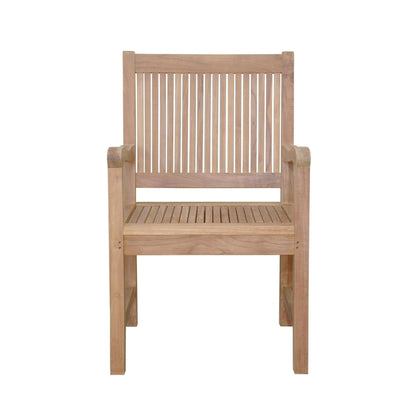 Wooden chair with slatted design on a white background
