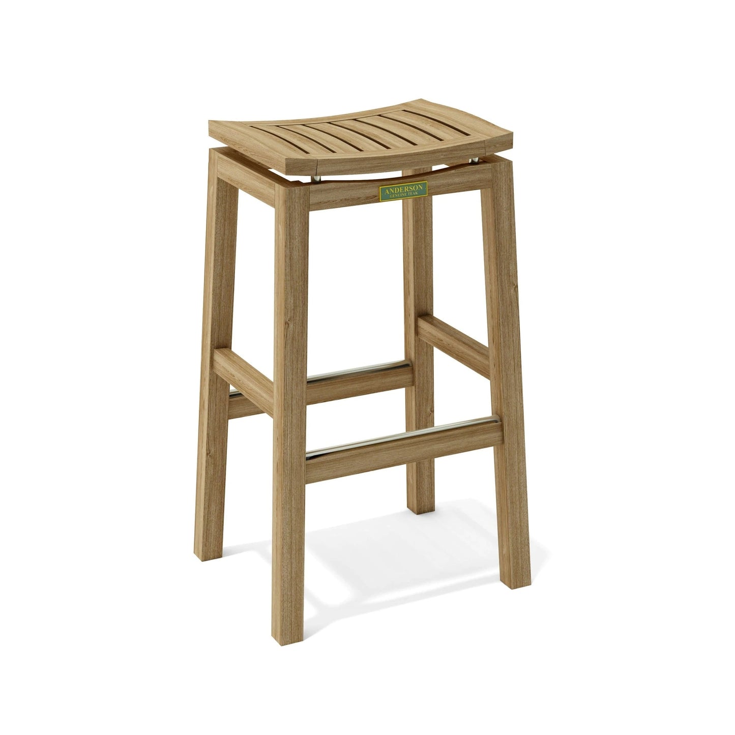 Wooden bar stool on a white background