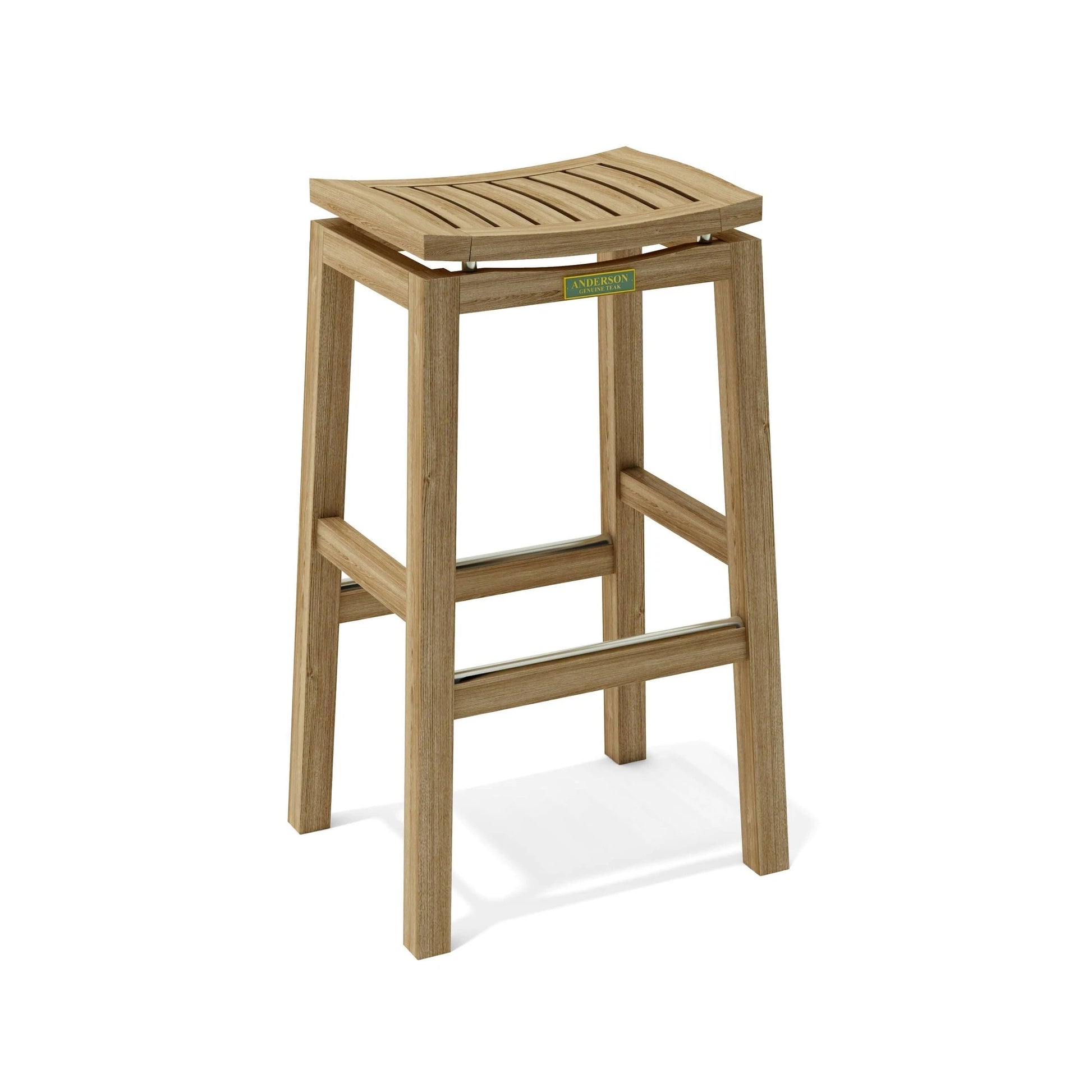 Wooden bar stool on a white background