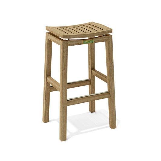 Wooden bar stool on a white background