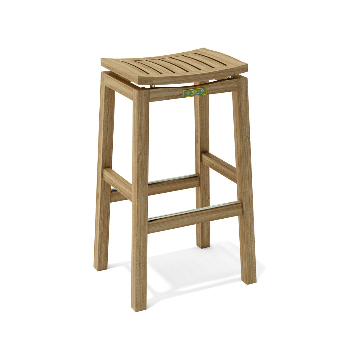 Wooden bar stool on a white background
