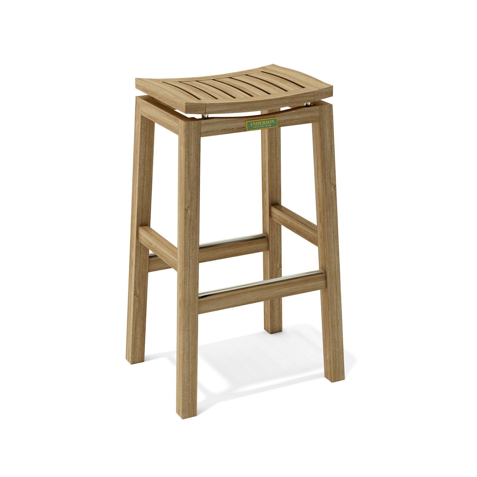 Wooden bar stool on a white background