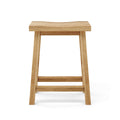 Alpine Rectangular Counter Stool - Solid Teak Wood Bar Stool with Footrest